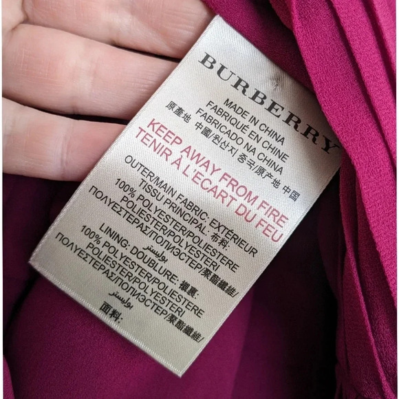 Burberry London Pleated V-neck Dress. - Picture 9 of 10